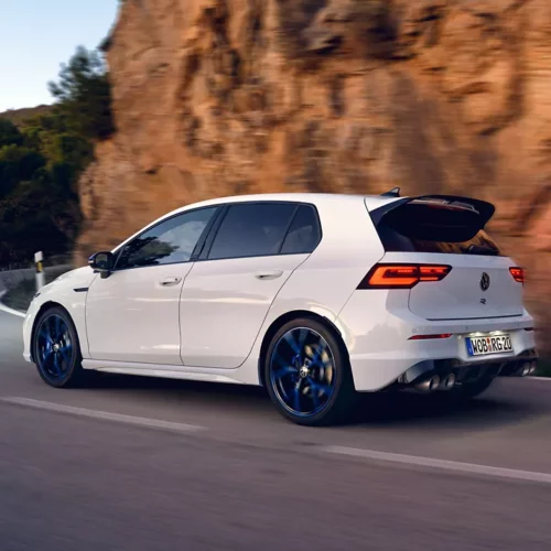 Golf R 20 in den Alpen Heck