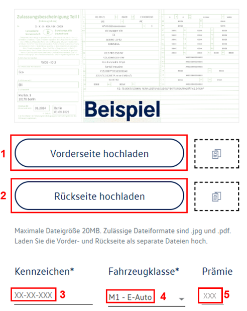 Fahrzeugscheinupload