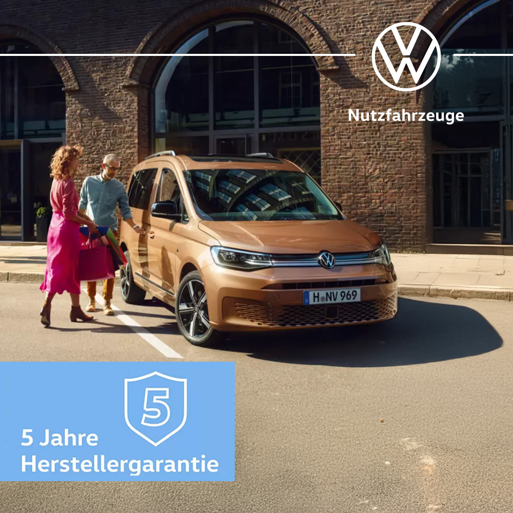 VW Caddy Banner 5 Jahre Garantie 1zu1