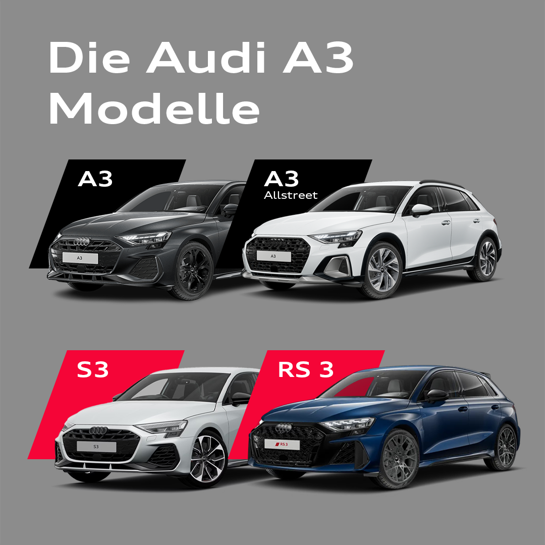 Die Audi A3 Modelle Banner 1zu1