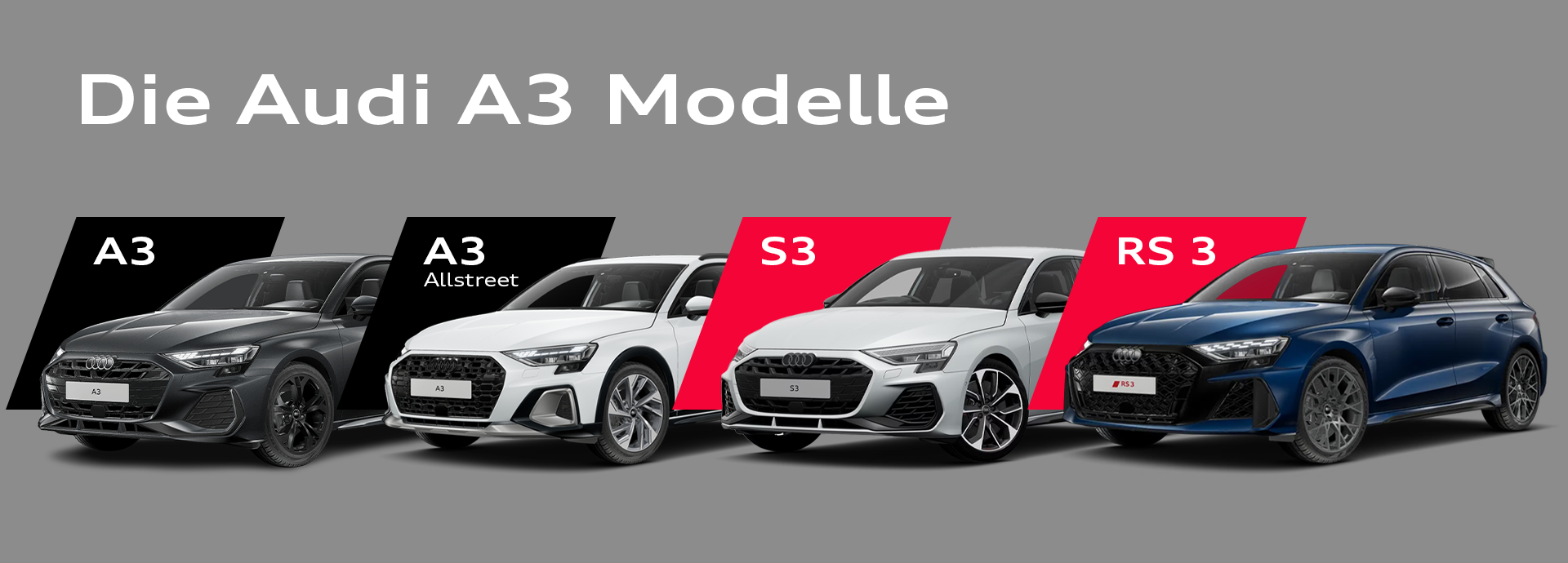 Die Audi A3 Modelle Banner