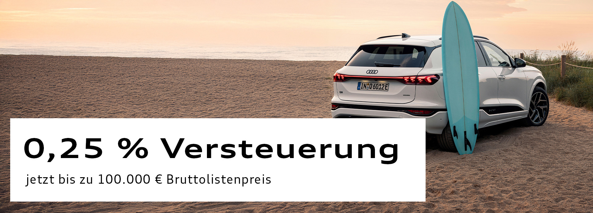 Banner 0,25 % Versteuerung Quer